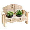 Succulent Greenhouse Garden Bench, rustic wooden planter bench adorned with two charming potted succulents, Plant Gifts from Blooms New Jersey - Same Day New Jersey Delivery.