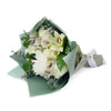 The Sweet Talk Mother's Day Floral Gift, election of white roses, lilies, alstroemeria, spider chrysanthemums, mini carnations, eucalyptus, baby’s breath, and ruscus in a floral wrap and tied with a designer ribbon, Floral Gifts from Blooms New Jersey - Same Day New Jersey Delivery.