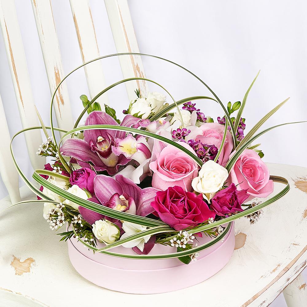 Pink Floral Container