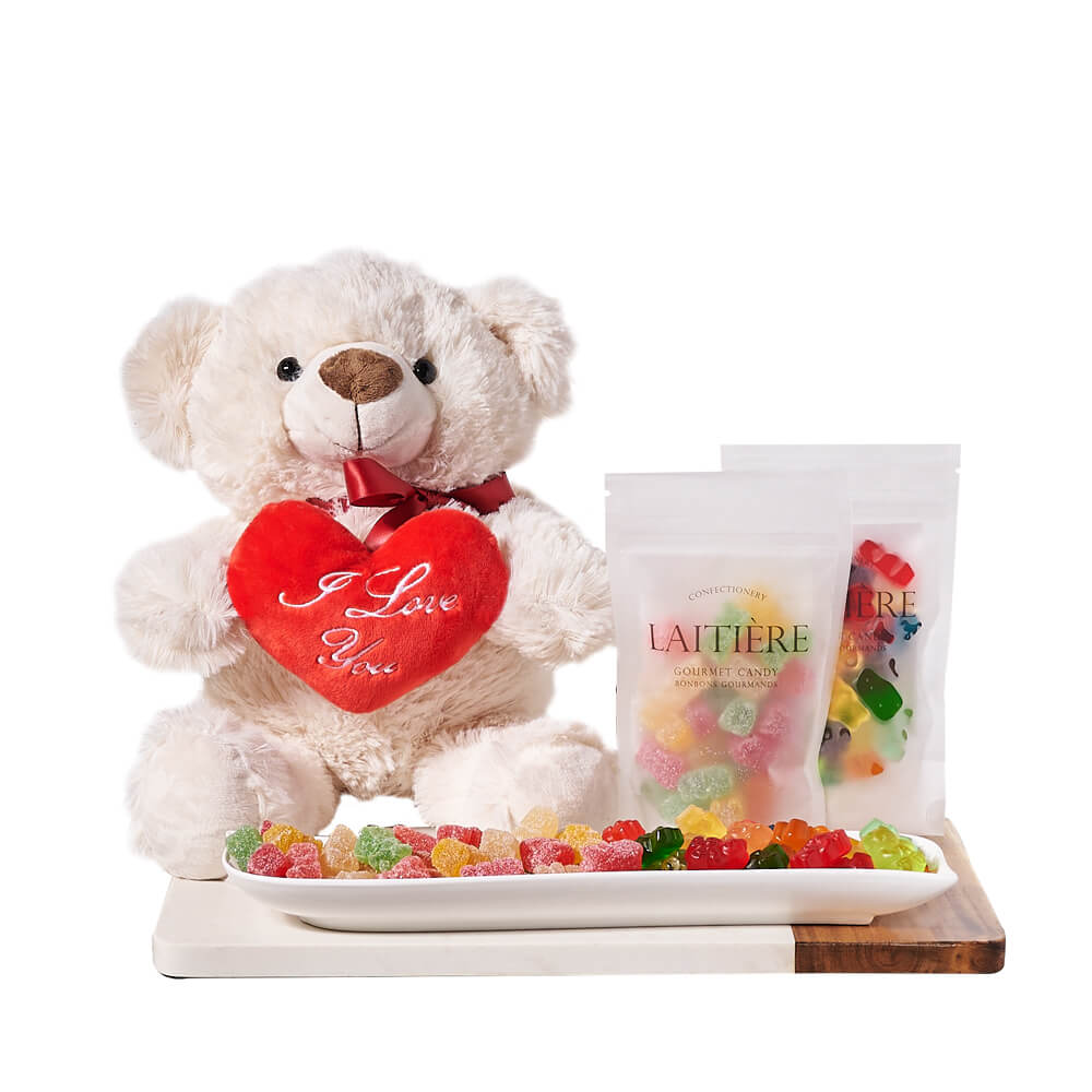 Sweet Teddy &amp; Gummy Bear Gift Set, candy gift, candy, plush gift, plush, teddy bear gift, teddy bear, bear gift, bear