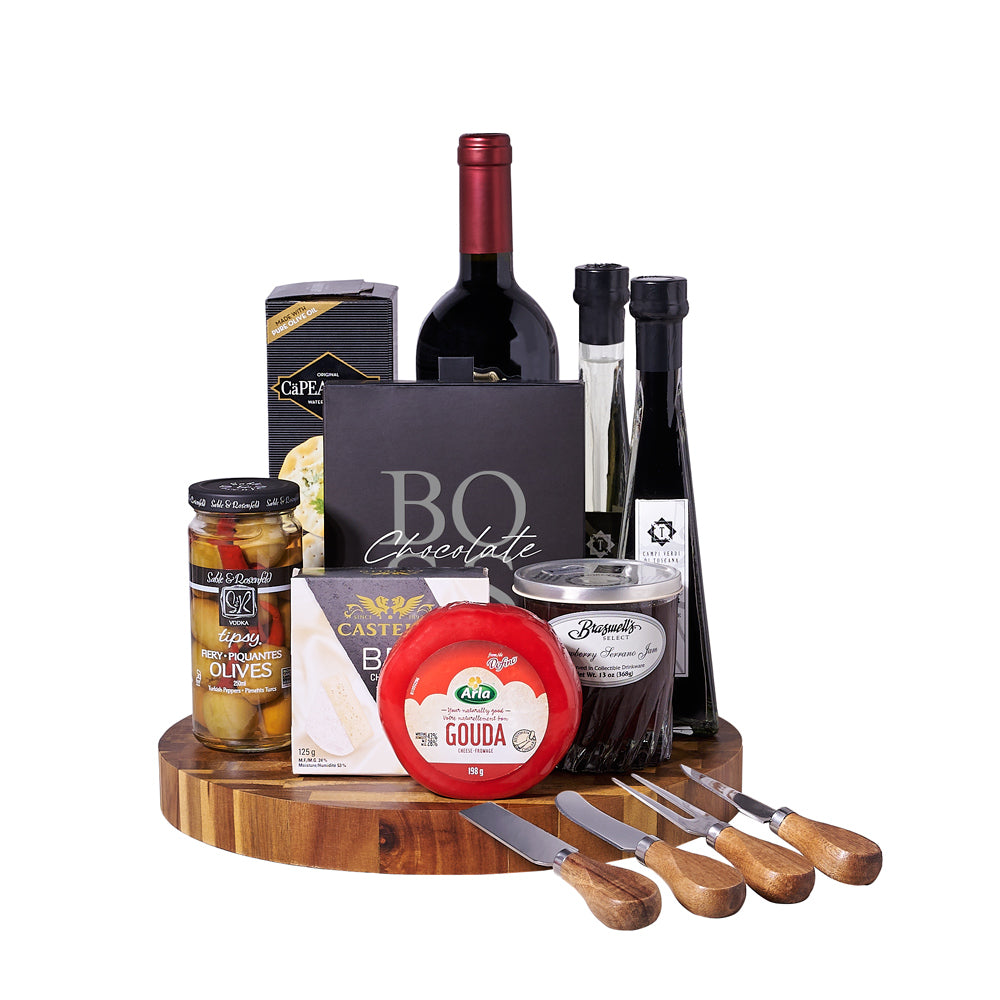 Wine &amp; Cheeseboard Gourmet Gift, wine gift, wine, gourmet gift, gourmet, cheeseboard gift, cheeseboard, cheese board